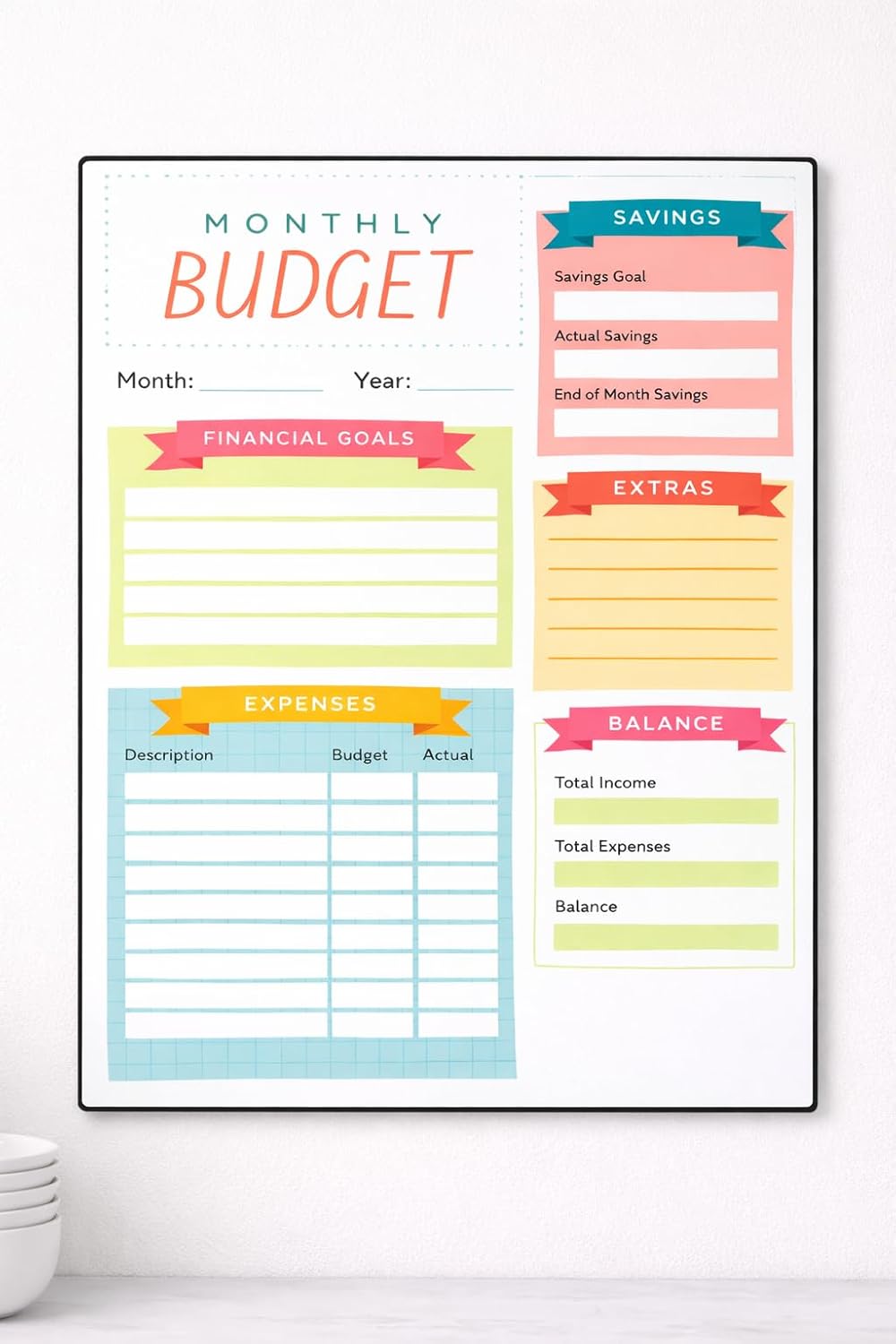 Budget planner notebook for grocery expenses