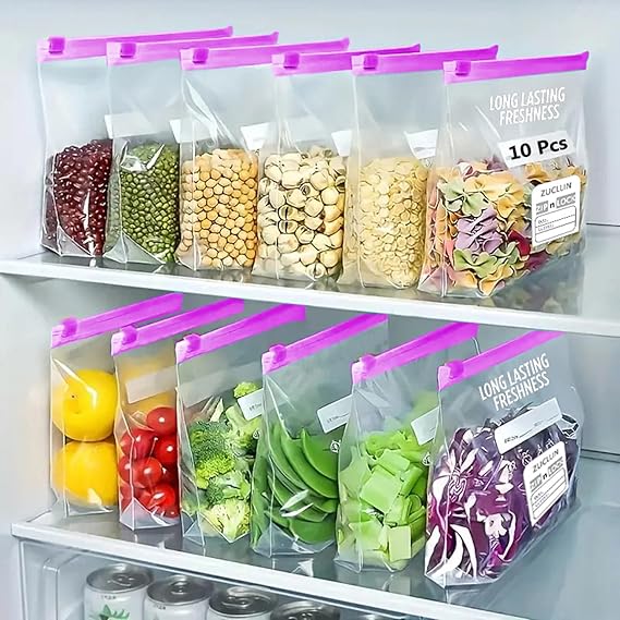 Freezer bags for portioning food