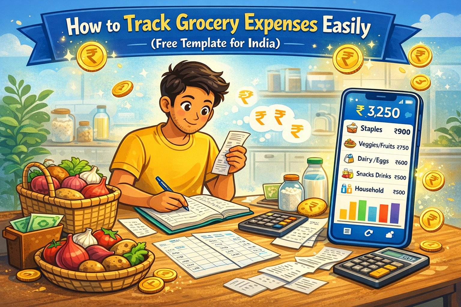 How to track grocery expenses easily free template India