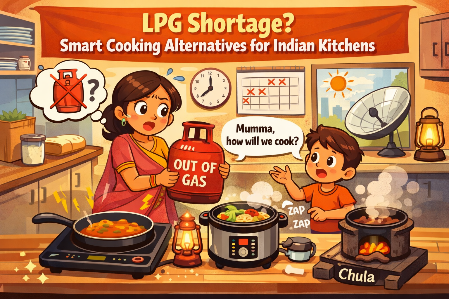 LPG shortage cooking alternatives in Indian kitchens