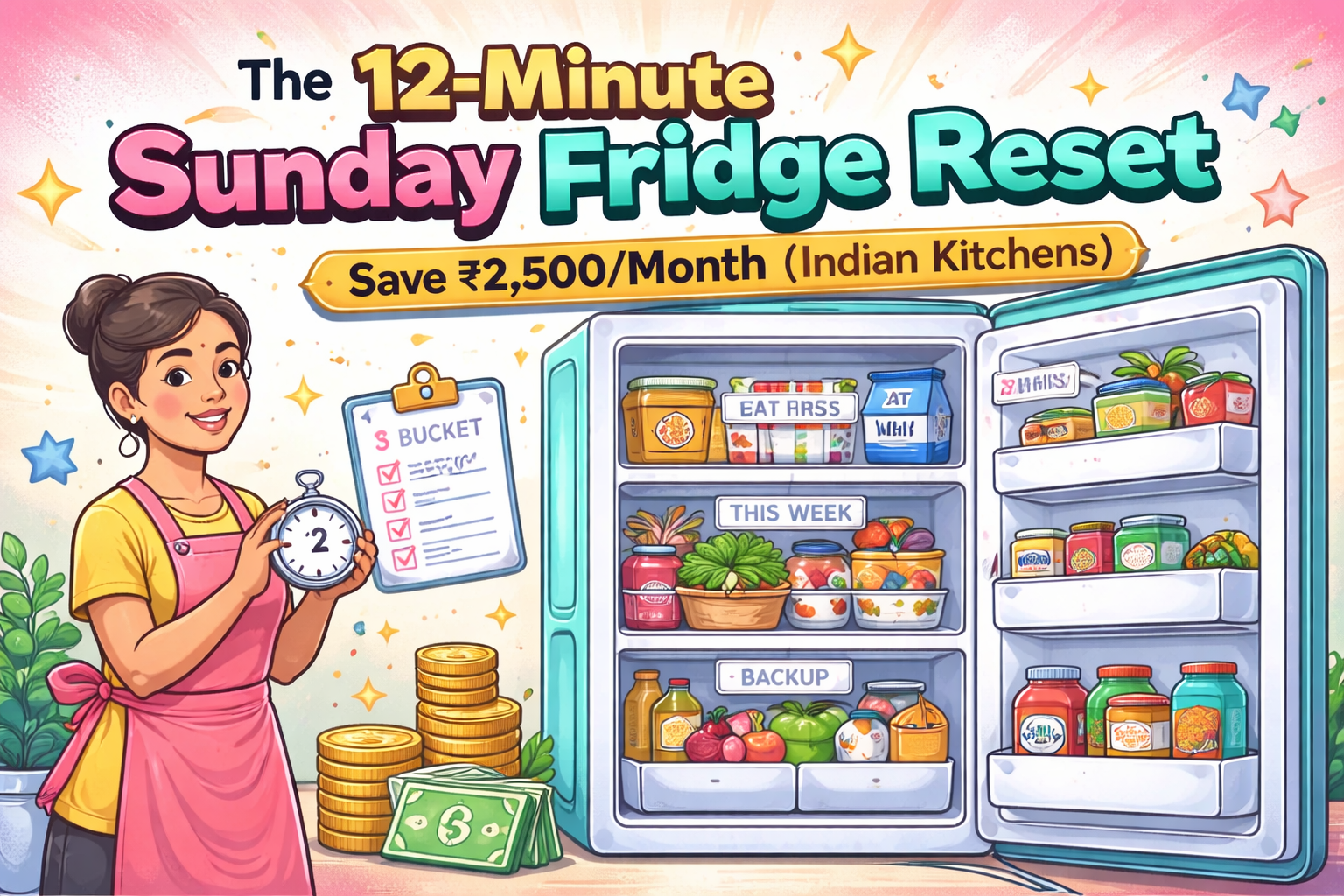12-minute Sunday fridge reset ritual for Indian kitchens